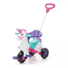 Triciclo Unicórnio Fantasy Infantil Empurrador Rosa