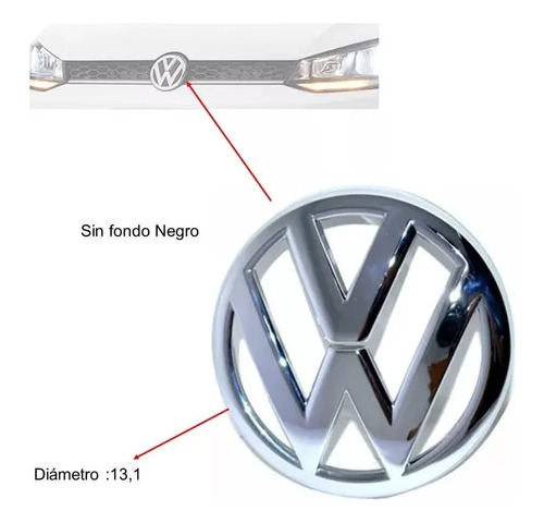 Emblema Persiana Cromado Volkswagen Fox Modelo 2015 A 2020 Foto 3