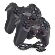 Kit 2 Controles Ps2 Playstation 2 C/fio Analógico Joystick 