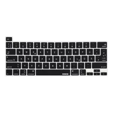 Xskn Funda De Teclado De Silicona Negra Alemana Para Macbook