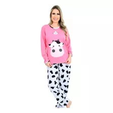 Pijama Longo Feminino Inverno Calça Comprida Manga Longa