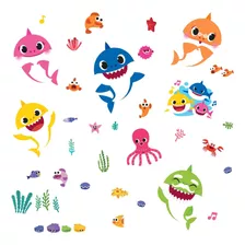 Rmk4303scs Baby Shark Adhesivos De Pared Pelar Y Pegar