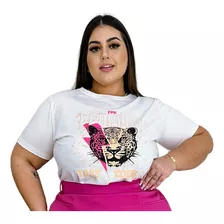 Camiseta Feminina Plus Size T-shirt Algodão Varias Estampas