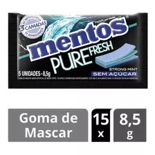 Chicle Mentos Pure Fresh Strong Mint 15un 8,5g 127,5g