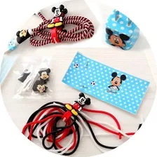 Kit Protector De Cable Mickey Mouse Cargador Set Espirales