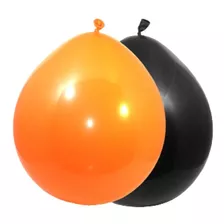  Globos Para Halloween Unicolor X 50 Pack Naranja/ Negro