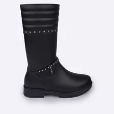 Bota Infantil Pampili Safira Cano Longo Tachas Preta 279.107