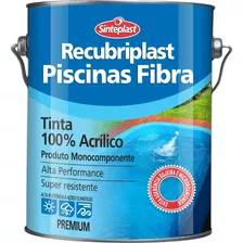 Tinta Piscina Fibra Recubriplast Azul Impermeabilizante 3.6