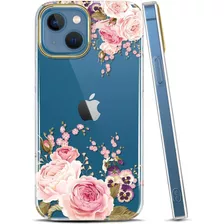 Funda Para iPhone 13 6.1 Transparente Rosas Rosadas