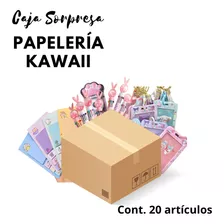 Caja Sorpresa Con 20 Productos De Papelería Kawaii