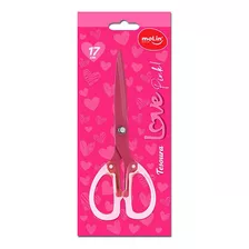 Tesoura Alta Qualidade 17 Cm Love Pink Molin 31580 - Cor Pink