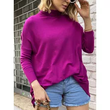 Max Blusa Feminina Gola Alta Modal De Frio Tendência Da Moda