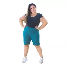 Bermuda Cintura Alta Com Elastico Feminina Moda Senhora Top