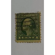 Usa Selo Postal 1 Cent Verde Washington Usado E Raro