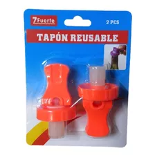 Set 2 Tapon Corcho Para Botella Reutilizable Cocina Colores