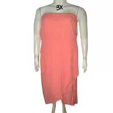 Vestido Coral Strapless Largo Talla 3x (42/44) Just Be 