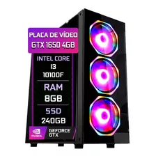 Pc Gamer Fácil Intel I3 10100f 8gb Gtx 1650 4gb Ssd 240gb