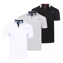 Paquete 3 Playeras Polo Para Hombre Calidad Slim Casual