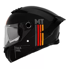 Capacete Masculino Mt Thunder 4 Mil Preto Esportivo Moto