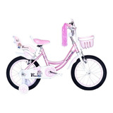 Bicicleta Infantil Wuilpy Baby Princess R16 Frenos V-brakes Color Rosa Con Ruedas De Entrenamiento