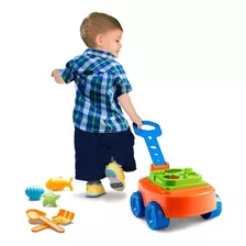 Kit 2 Carrinhos De Puxar Infantil Mileva Peças De Encaixe