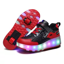 Zapatos De Polea Luminosos Para Niños De 2 Ruedas