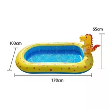 Piscina Alfombra Inflable Dinosaurio-delfin Con Lanza Agua