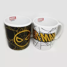 Set 2 Tazones Tazas Marvel Spiderman Ceramica Con Caja