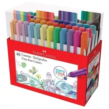 Caneta Fine Pen Colors 48 Cores Faber Castell Lançamento