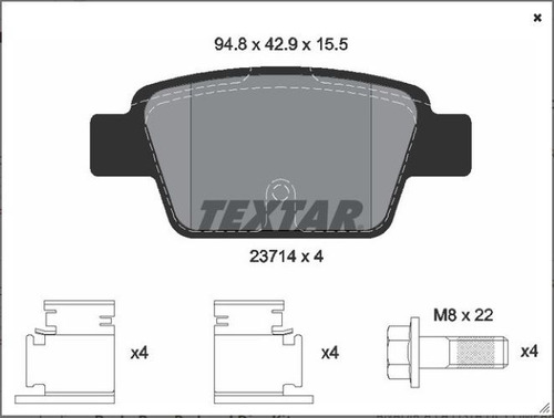 Balatas Traseras Fiat Stilo 2007-2012 Textar  Foto 2