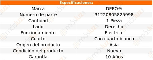 Faro Der Elctrico C/cto Blanco Renault Kangoo 09/17 Depo Foto 4