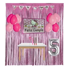 Kit Decoración Cumpleaños En Casa - Estilo Hello Kitty