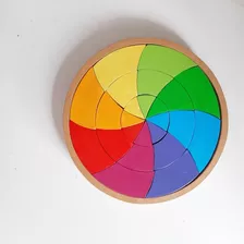 Juego Rompecabezas Circulo Goethe Madera Infantil Pintado