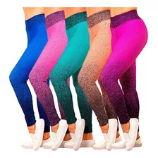 Kit 5 Calças Legging Fitness Academia Ginástica Atacado