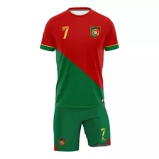 Kit Camisa E Bermuda Cristiano Ronaldo Portugal