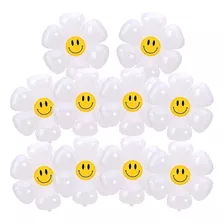 Pack 10 Globos Flor Margarita Blancas