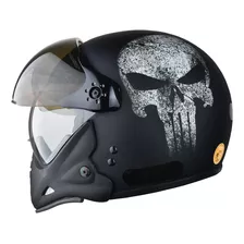 Capacete Peels F21 Caveira Justiceiro Custom Queixeira Fosco