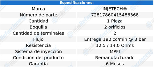 Inyector Combustible Colt L4 1.5l De 1991 A 1992 Injetech Foto 4