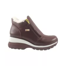 Bota Lanin Napa Bordo Peluciada Com Lã Pelinhos Tênis