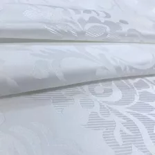 Tecido Jacquard Adamascado Medalhão Branco 2,80x2mt