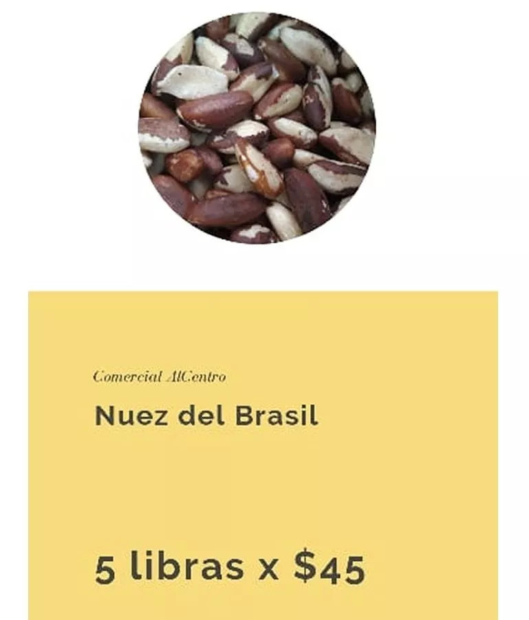 Nuez Del Brasil Oferta 5 Libras $45,00