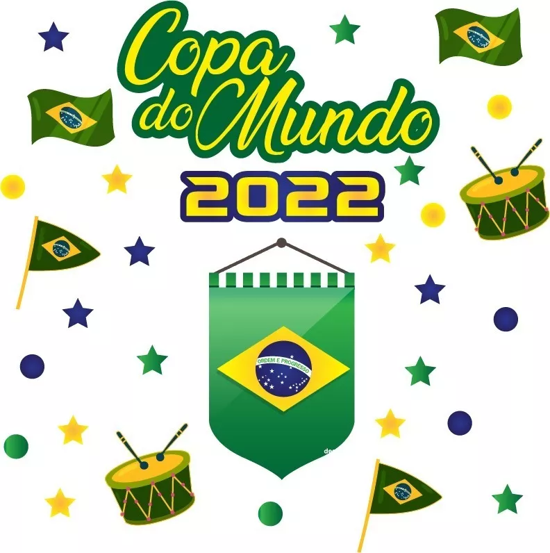 Adesivo Copa Do Mundo P/ Vitrine, Parede, Rumo Ao Penta