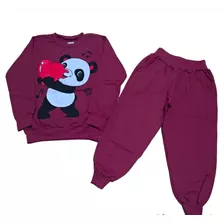 Conjunto Moletom Infantil Menina Flanelado Inverno Bichinhos