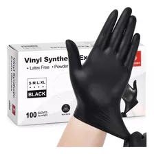 Schneider Guantes De Examen De Vinilo Negro, 4 Mil, Guantes.