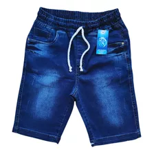Bermuda Infantil Jeans Masculina Com Elastano.