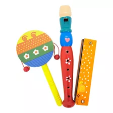 Set X3 Instrumentos Musical Infantil Cubeta Toys Denbu