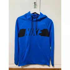 Buzo Nike Original Dri-fit Azul Con Franja En Negro