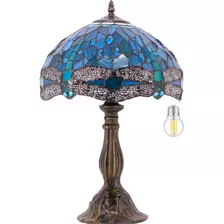 Werfactory Tiffany - Lámpara De Mesa De Noche Estilo Libélul