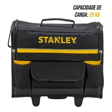 Bolsa Para Herramientas Con Mango Telescópico Y Ruedas Stanley, Color Negro