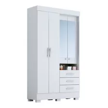 Guarda Roupa Debora 4 Portas Capela Espelhada - Branco